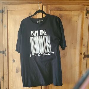 Barcode BUY ONE Graphic T-Shirt Black Funny Statement Tee Unisex